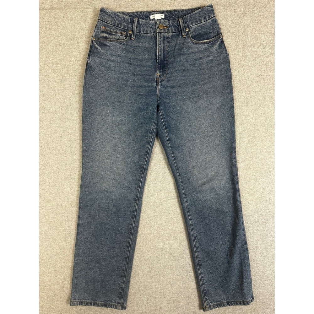 Good American Vintage Straight Leg Jean Womens 4/27 Blue GV602TFT Medium Was